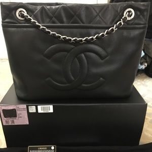 Chanel Timeless Soft Black Caviar Leather Tote